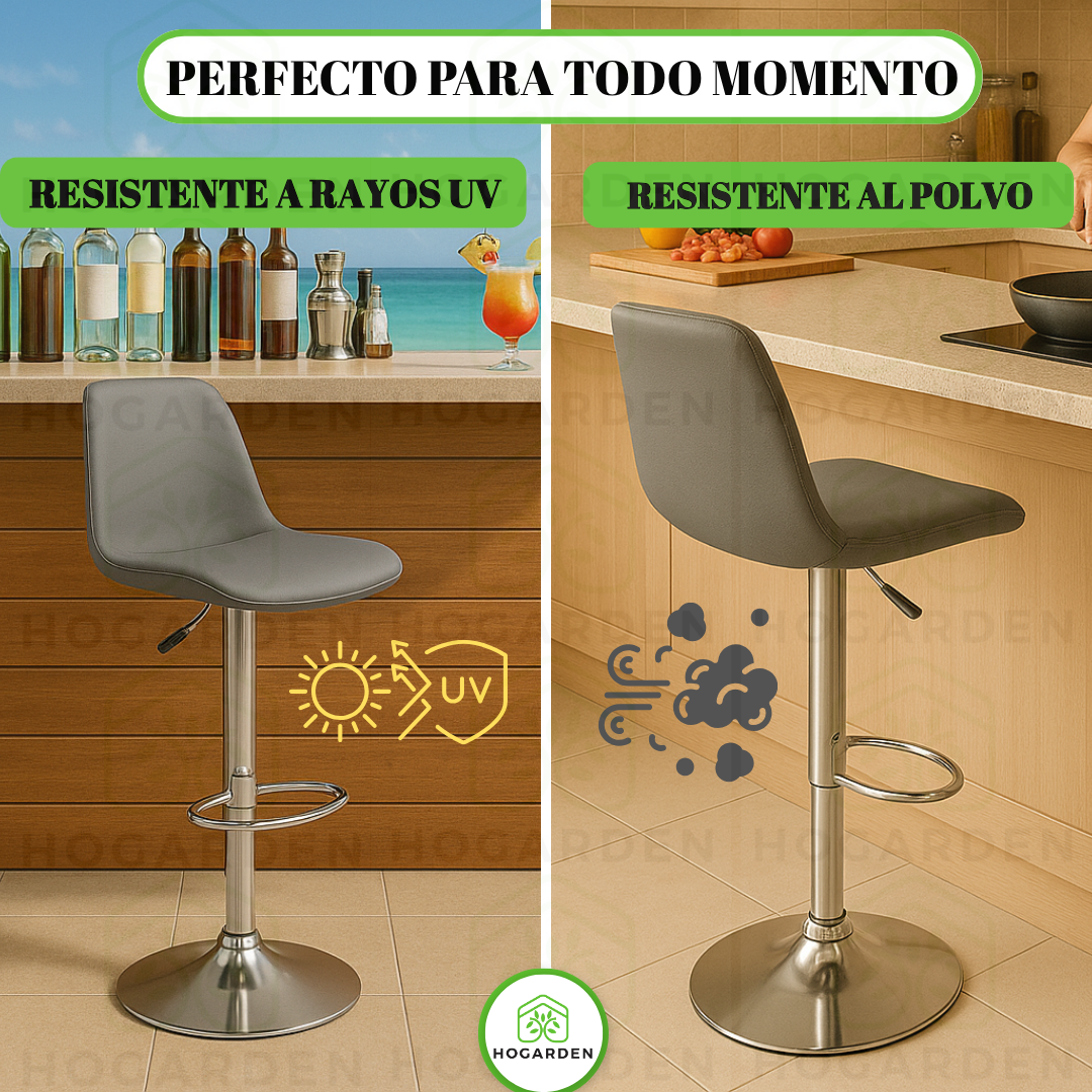 Banco Gris Alto Eames Para Barra Y Cocina