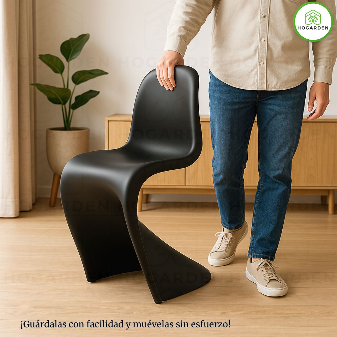 Silla Moderna Estilo Panton Negro