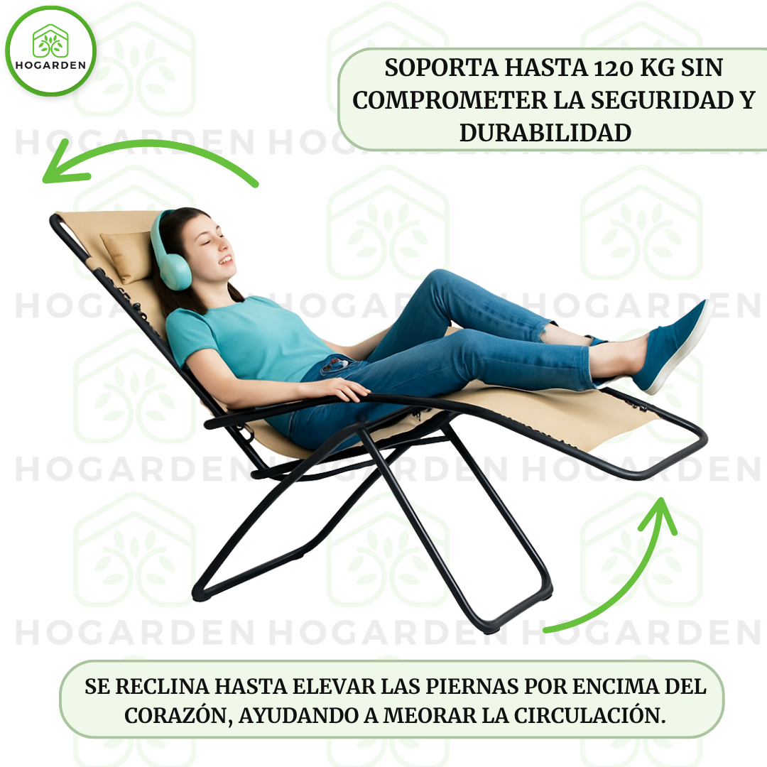 Silla Camastro Gravedad Cero Beige