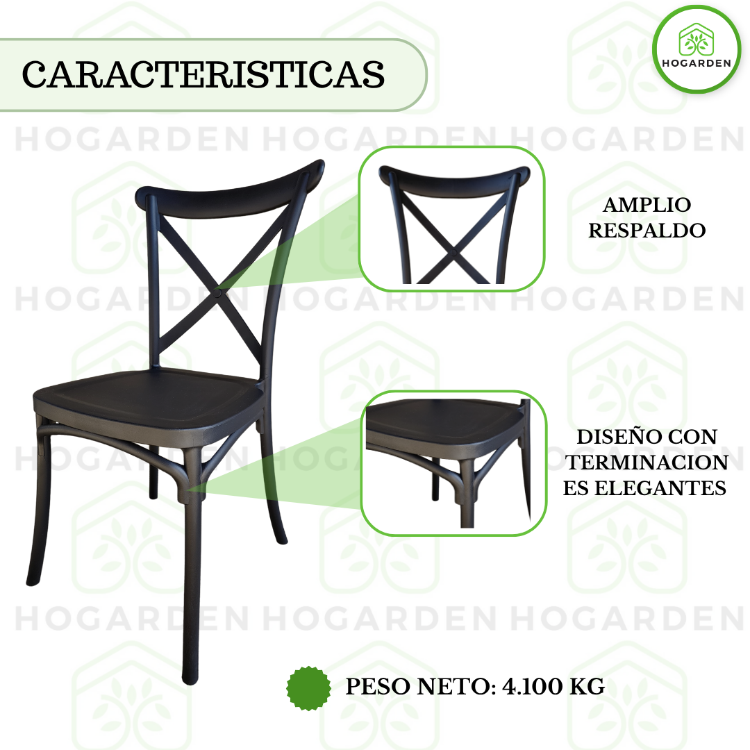 Silla Crossback Negro Para Eventos