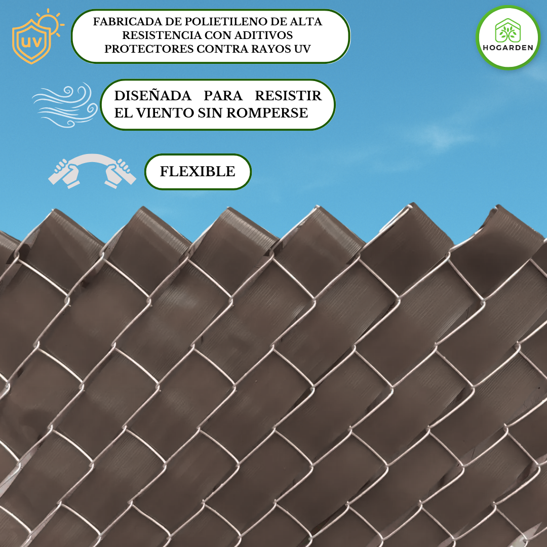 Cinta Rompeviento Café Para Malla Ciclónica 10m2