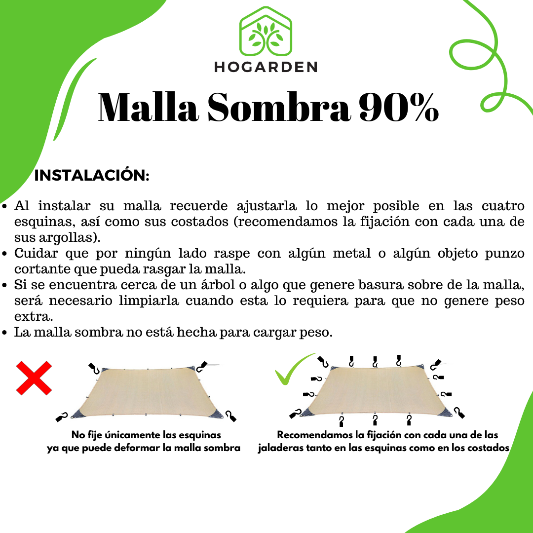Malla Sombra 8X8 Reforzada Raschel