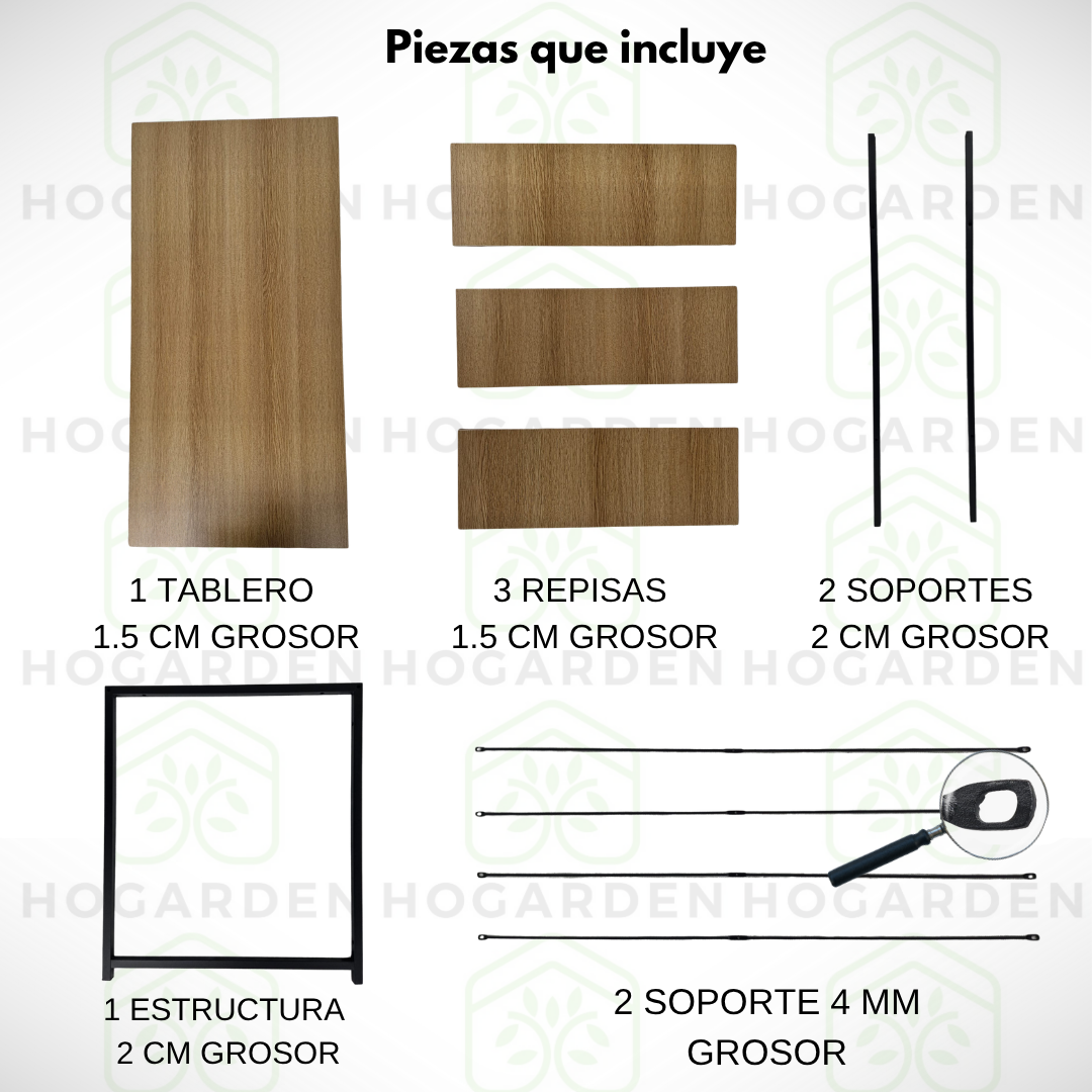 Escritorio Con Repisas Color Madera