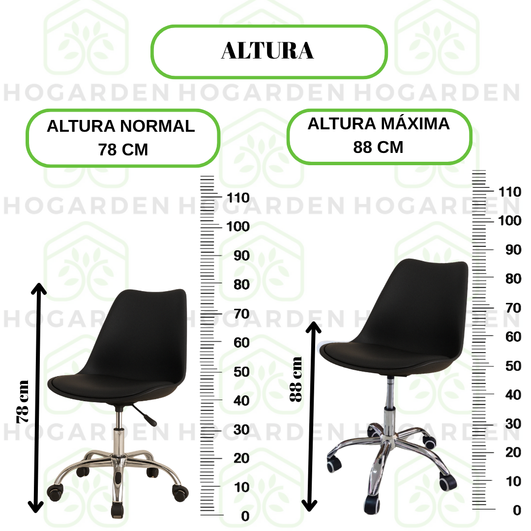 Silla Ejecutiva Eames Con Ruedas Negro