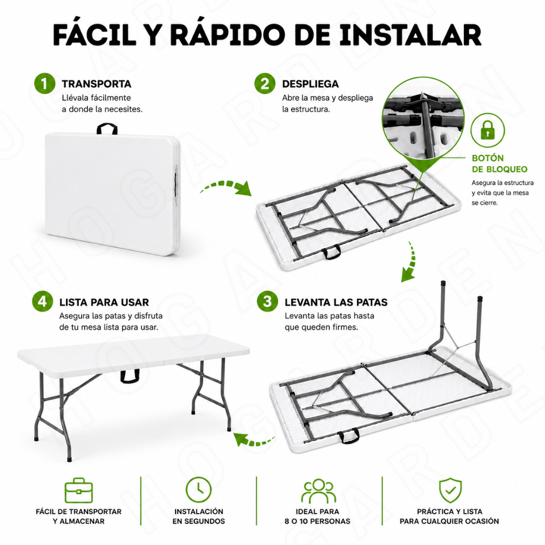 Mesa Plegable Blanca 1.80 M