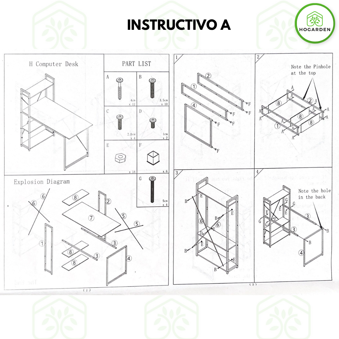Escritorio Con Repisas Color Madera