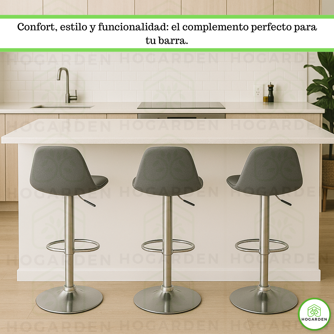 Banco Gris Alto Eames Para Barra Y Cocina