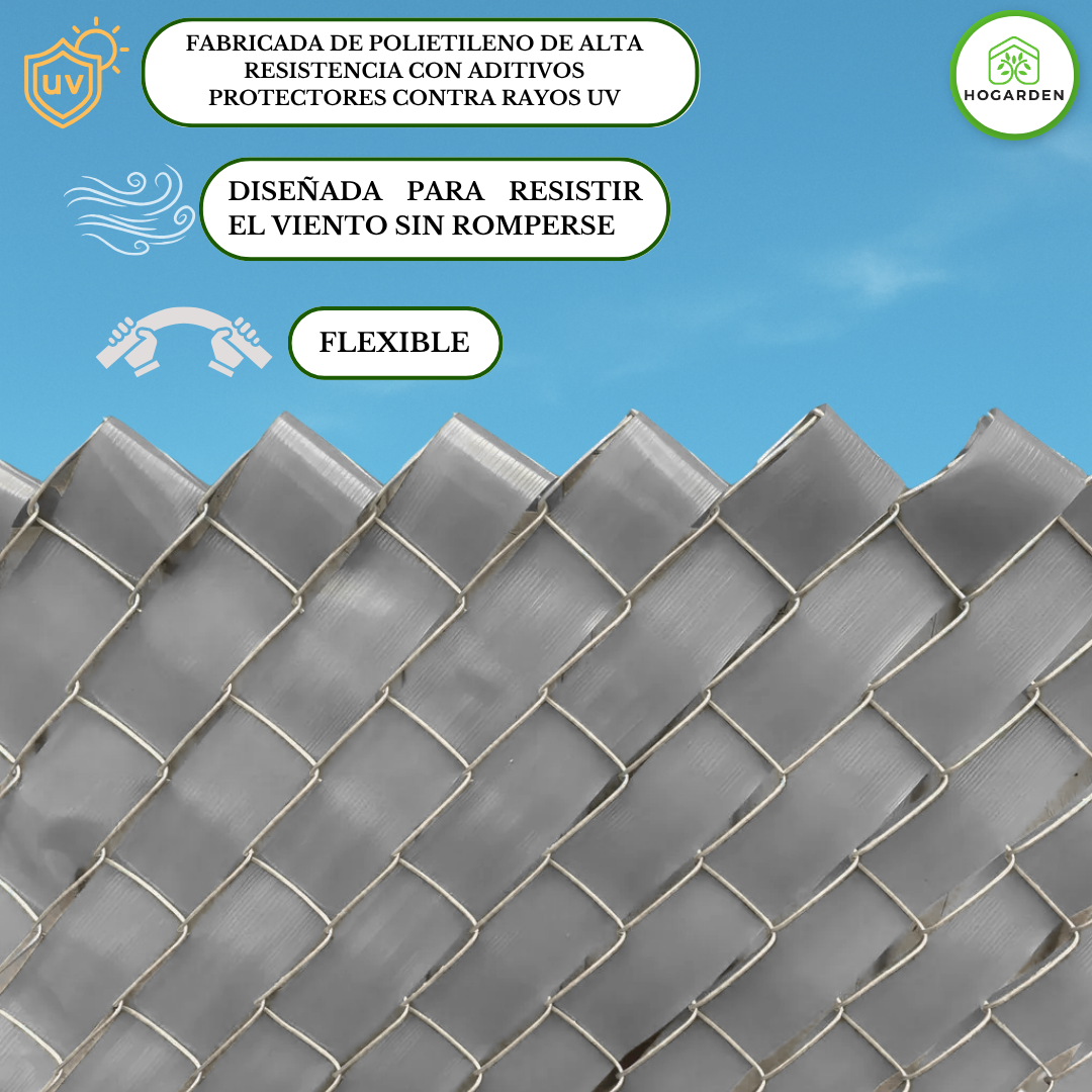 Cinta Rompeviento Plata Para Malla Ciclónica 10m2