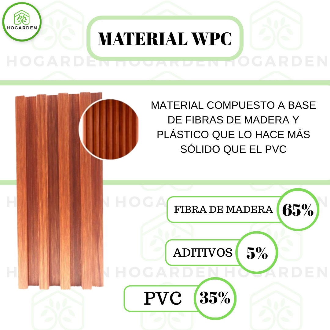 Panel Decorativo WPC Cedro Rojo 2.9 m x 16 cm 10 Pzs