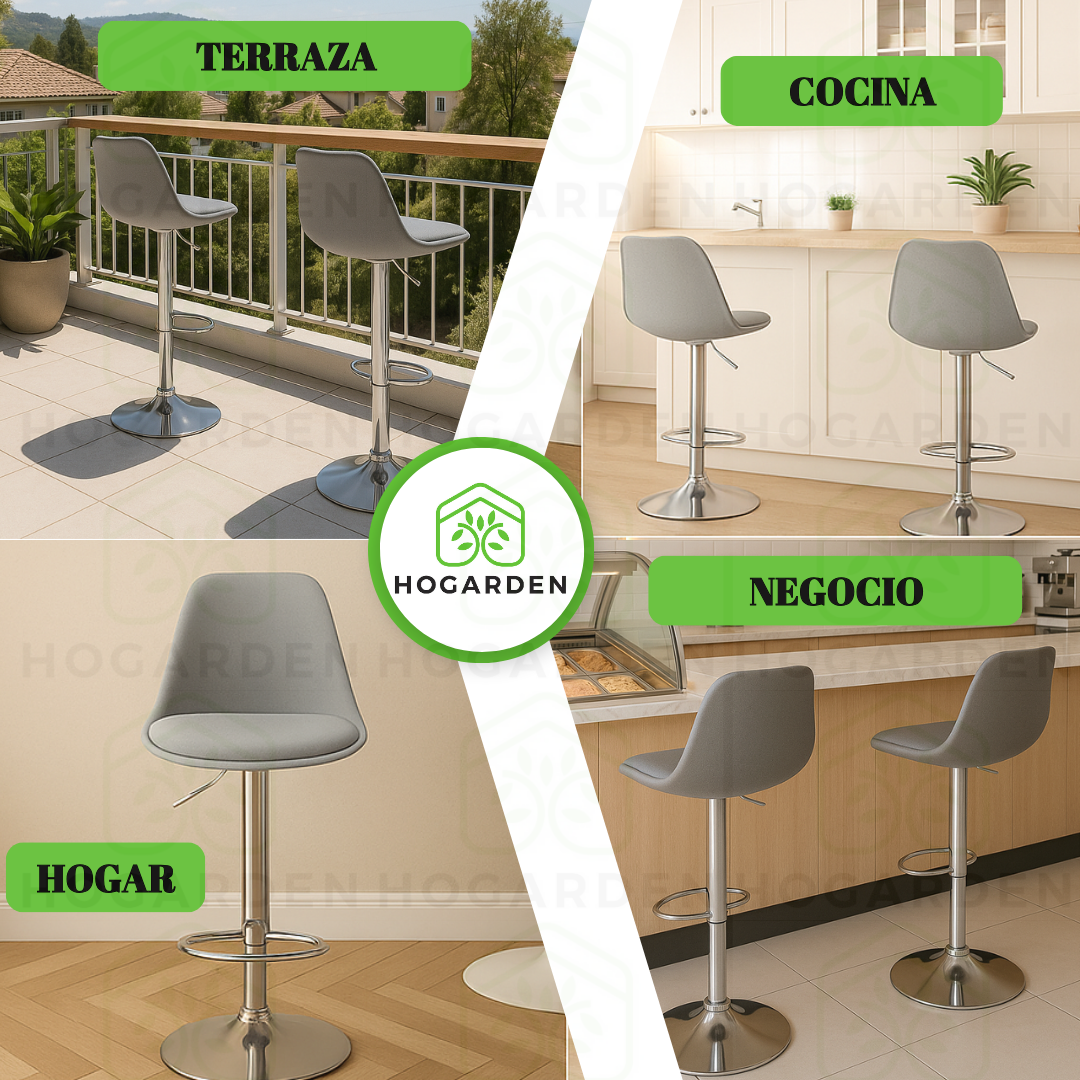 Banco Gris Alto Eames Para Barra Y Cocina