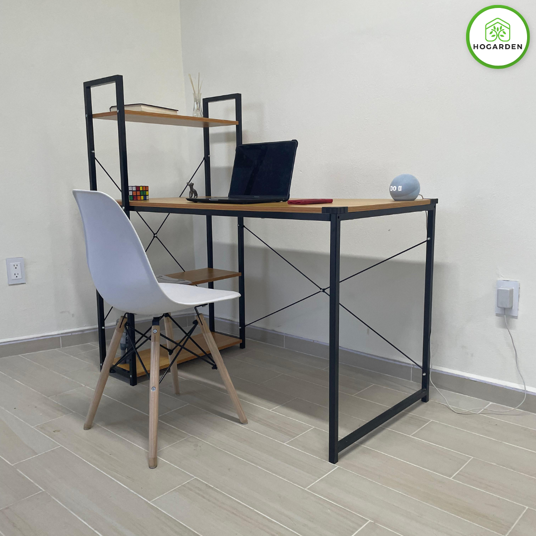 Escritorio Con Repisas Color Madera