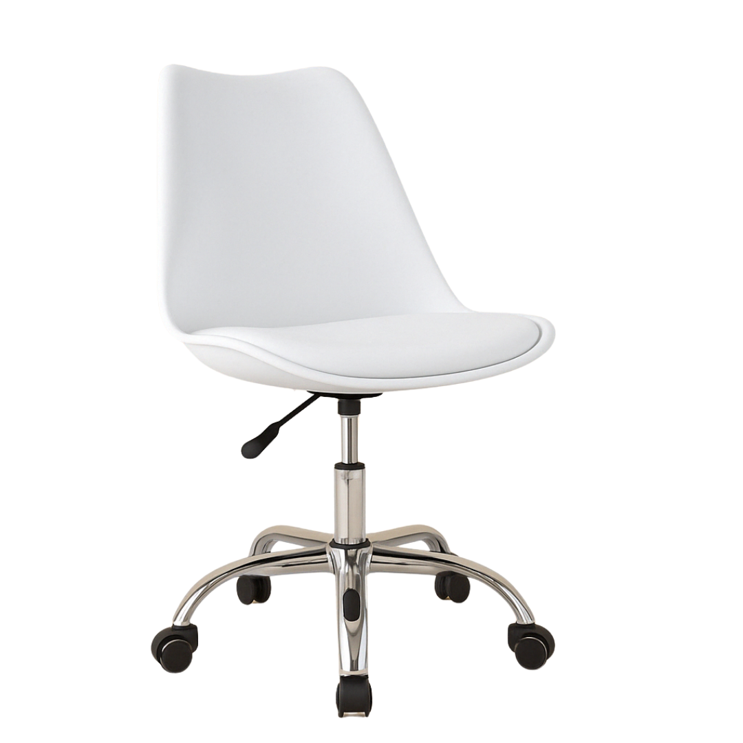 Silla Ejecutiva Eames Con Ruedas Blanca