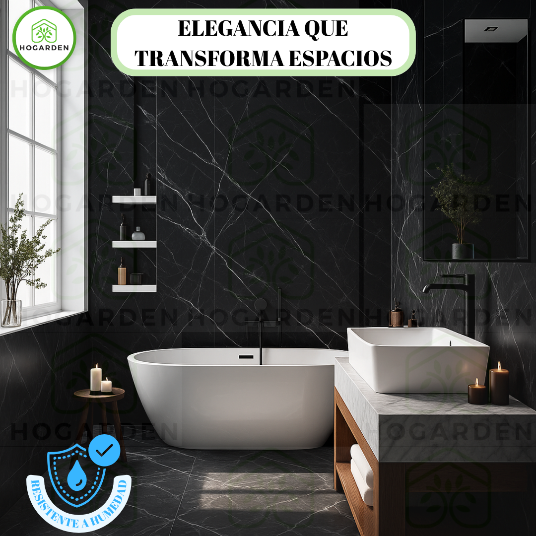 Panel Tipo Mármol Negro 122x244 Cm Para Decorar