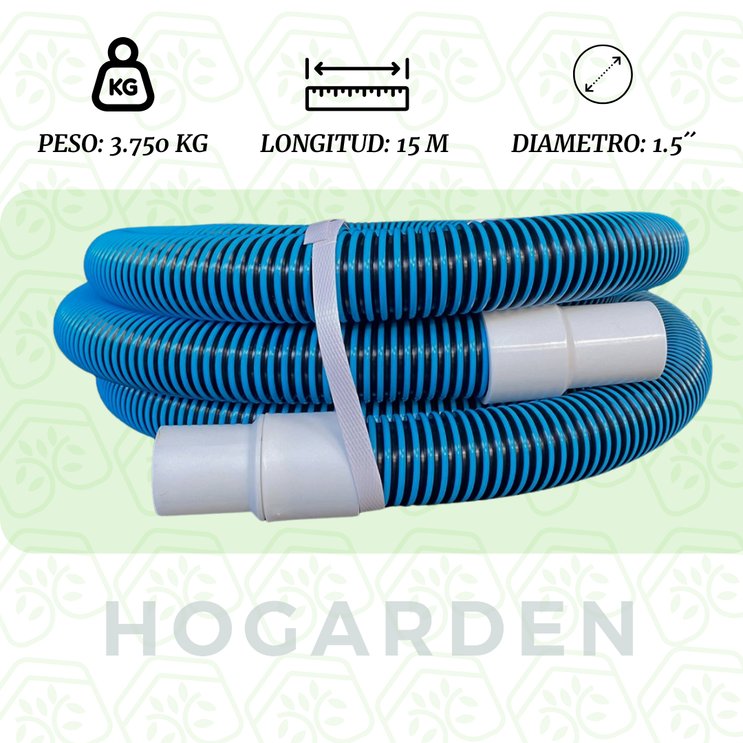 Combo Manguera 15 Con Adaptador Para Limpiar Alberca