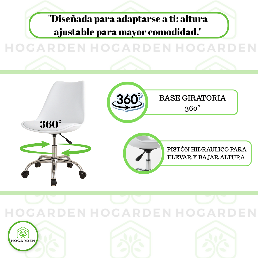 Silla Ejecutiva Eames Con Ruedas Blanca