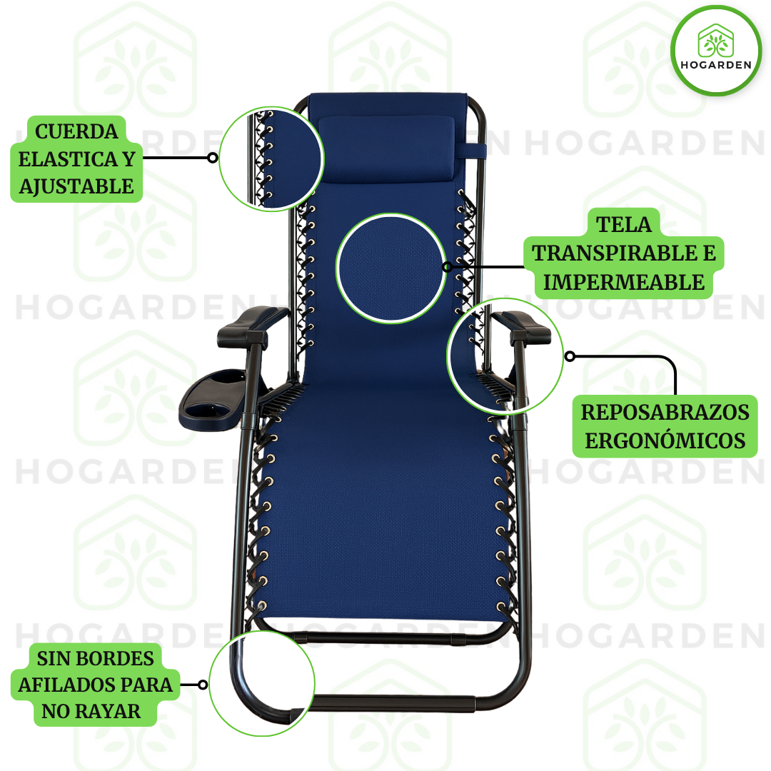 Silla Camastro Gravedad Cero Azul