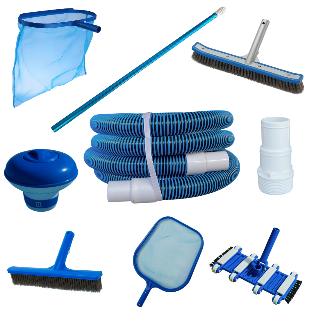 Kit Para Limpiar Alberca 9 Pzs Con Manguera de 10.5 M
