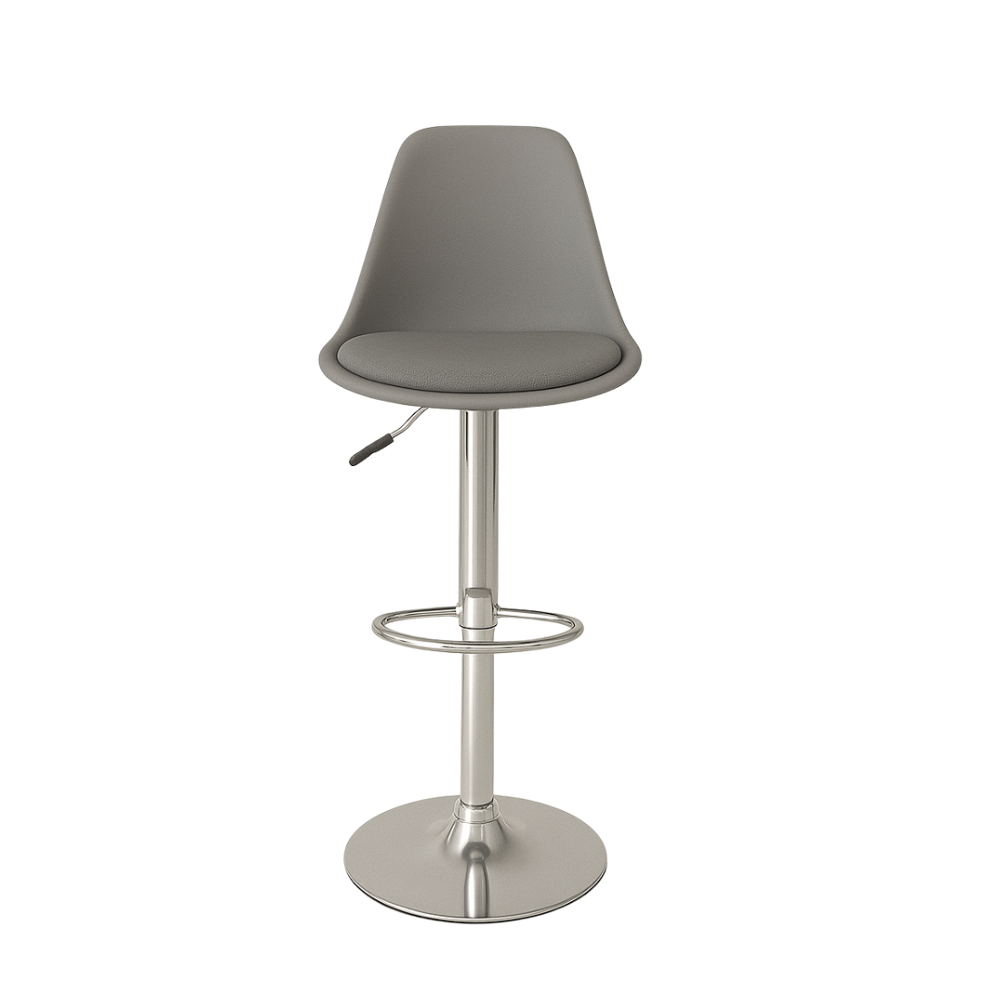 Banco Gris Alto Eames Para Barra Y Cocina