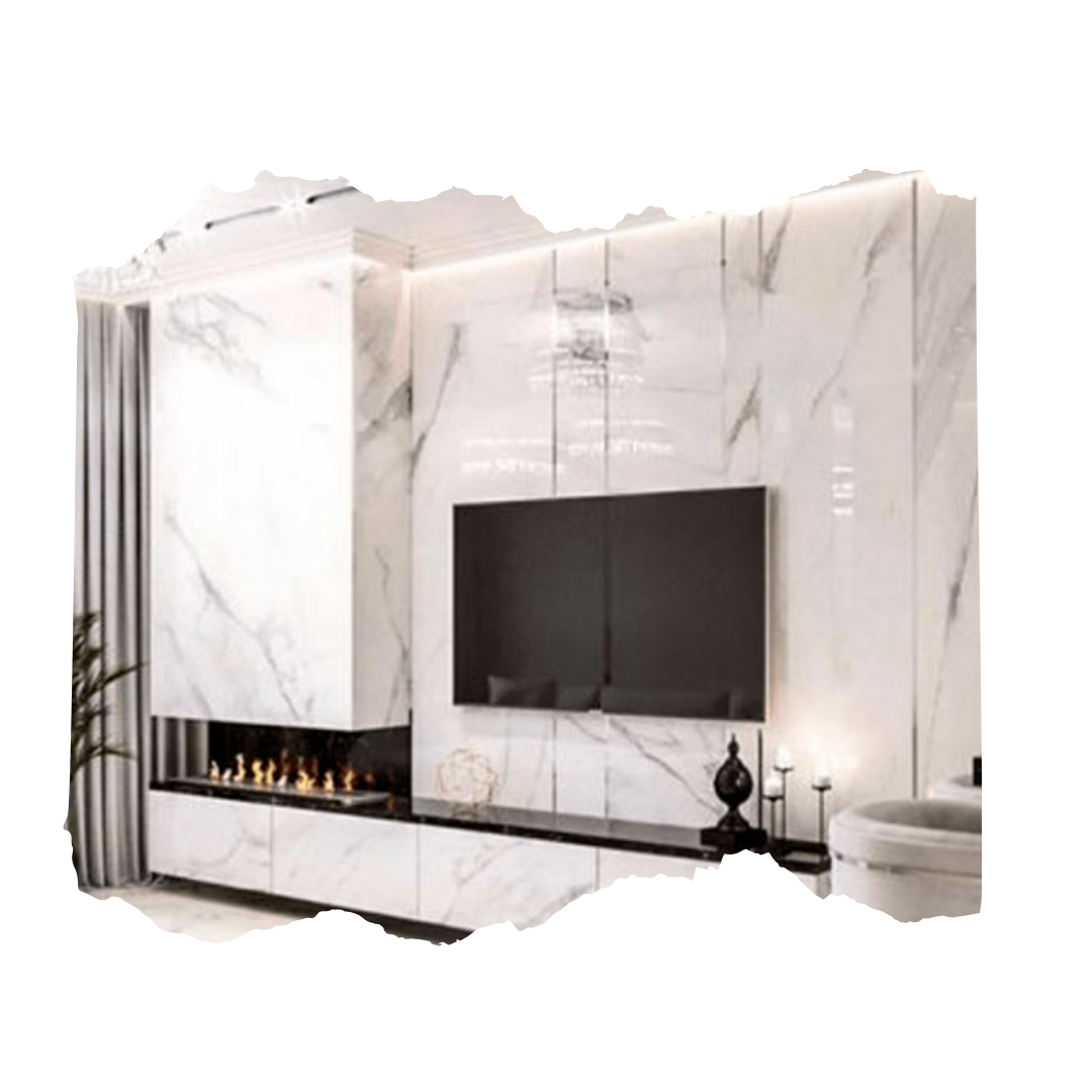 Panel Tipo Mármol Blanco 122x244 Cm Para Decorar