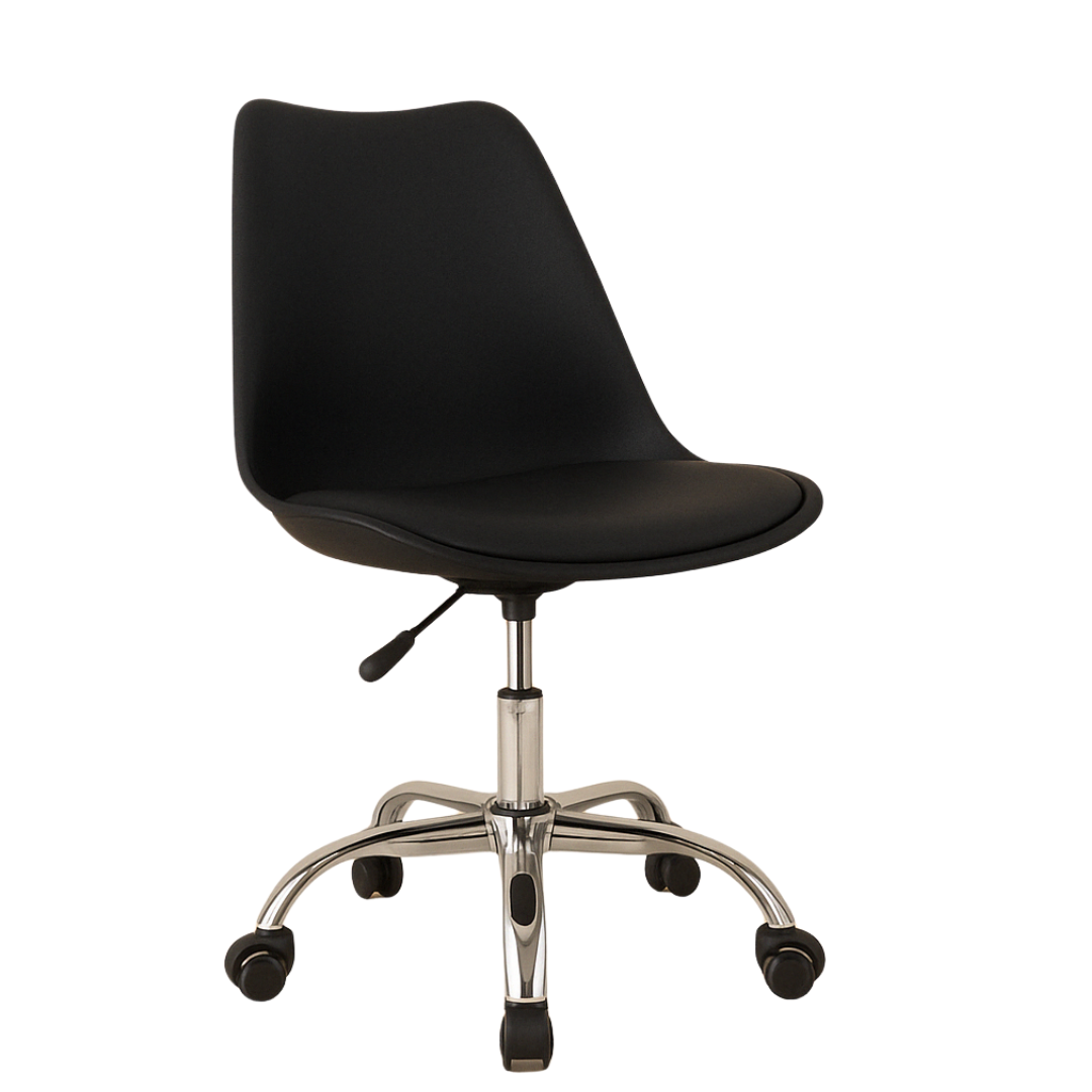 Silla Ejecutiva Eames Con Ruedas Negro