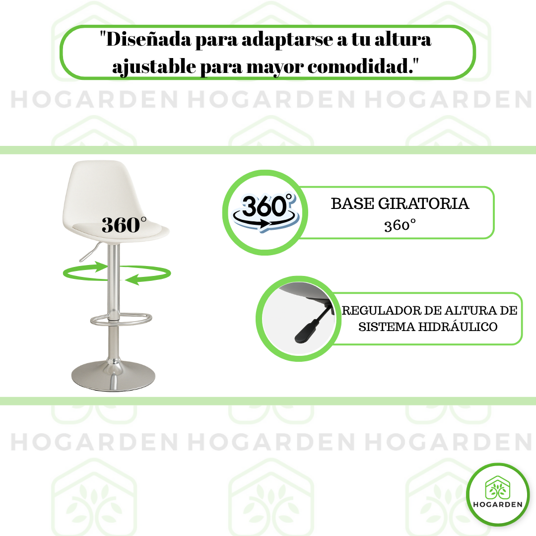 Banco de barra alto eames color blanco 1 pz.