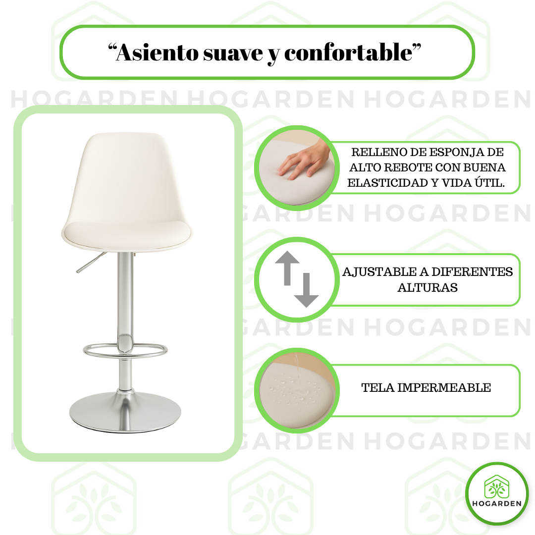 Banco de barra alto eames color blanco 1 pz.