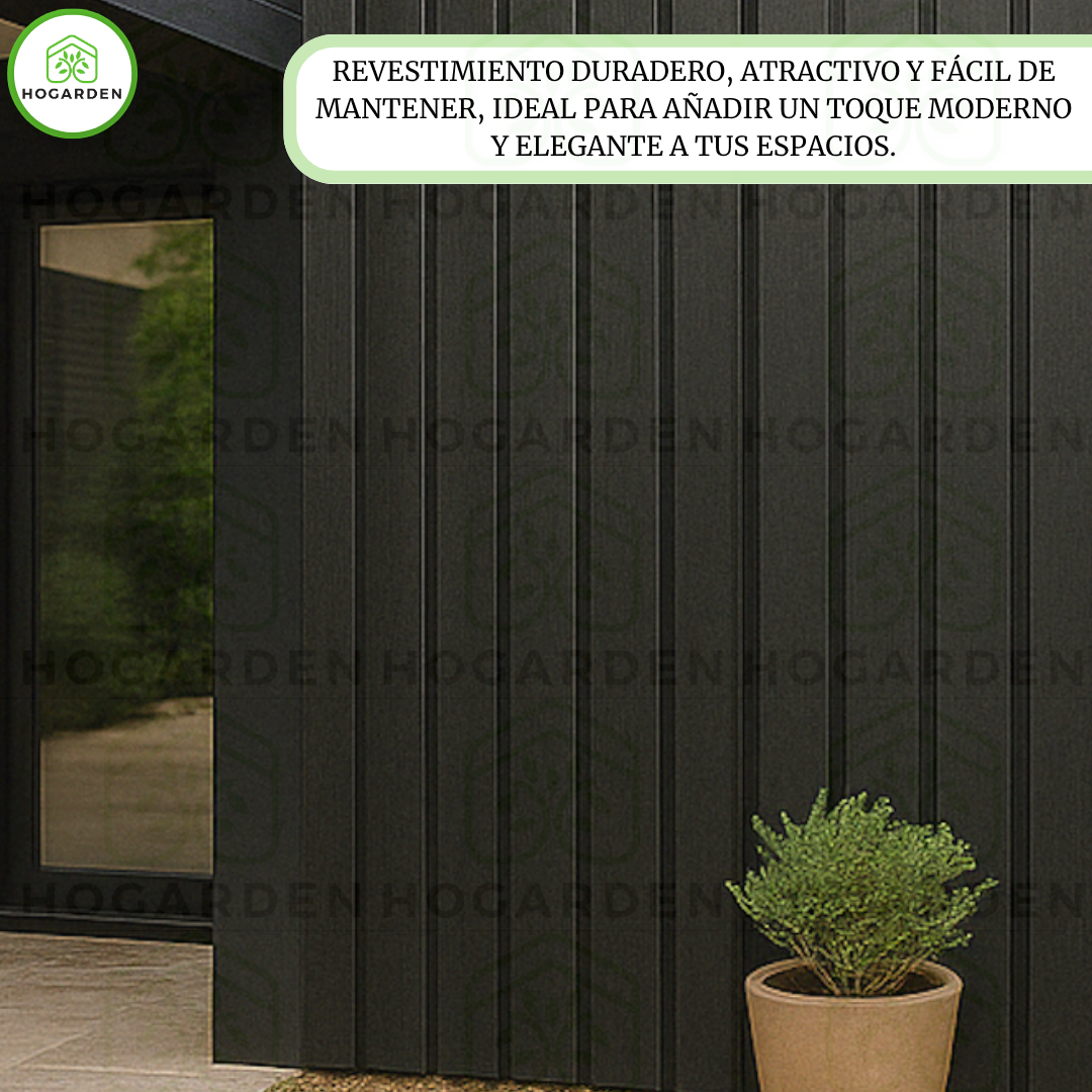 Panel Decorativo WPC Negro 2.9 m x 16 cm 10 Pzs