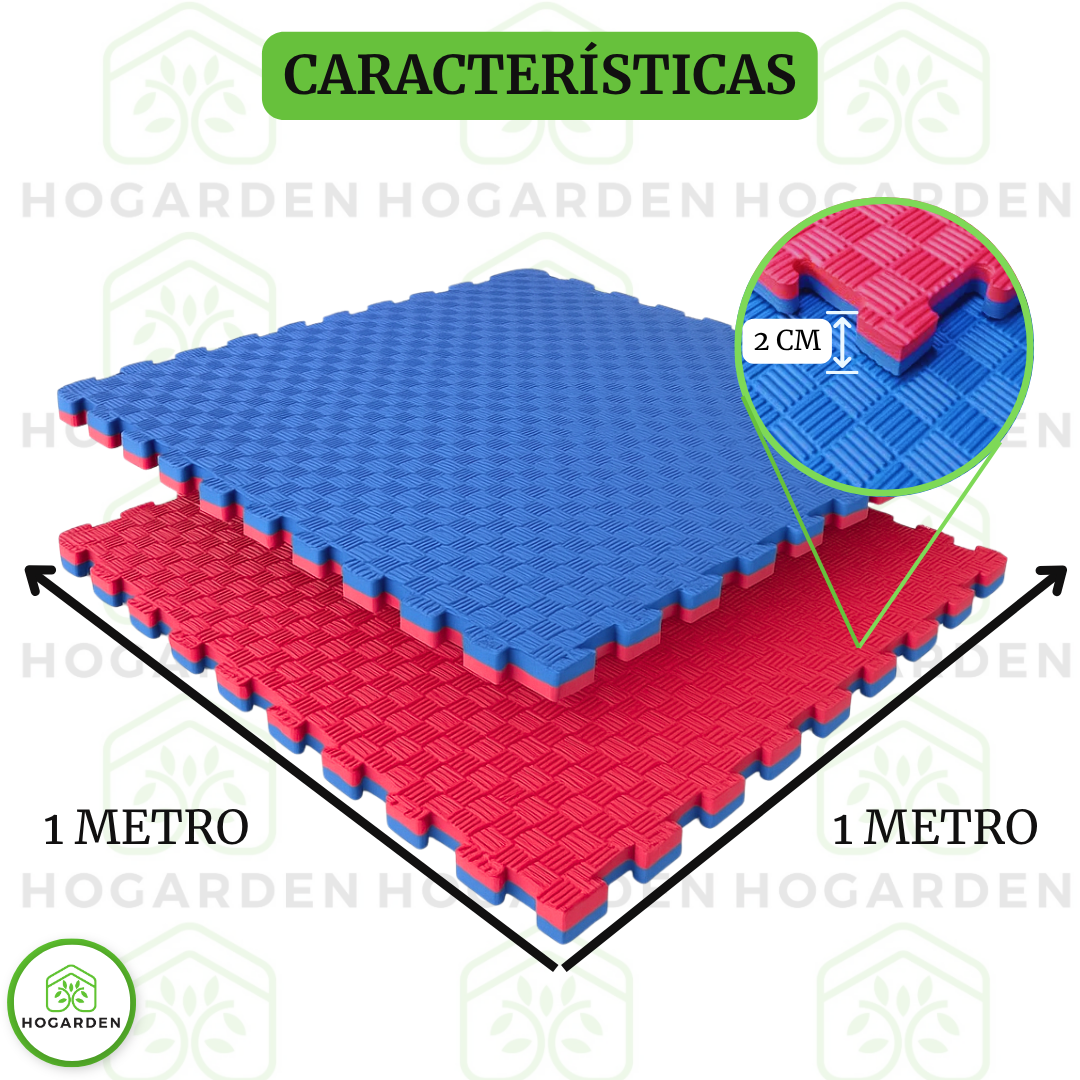 Tatami Piso Artes Marciales Rojo Con Azul