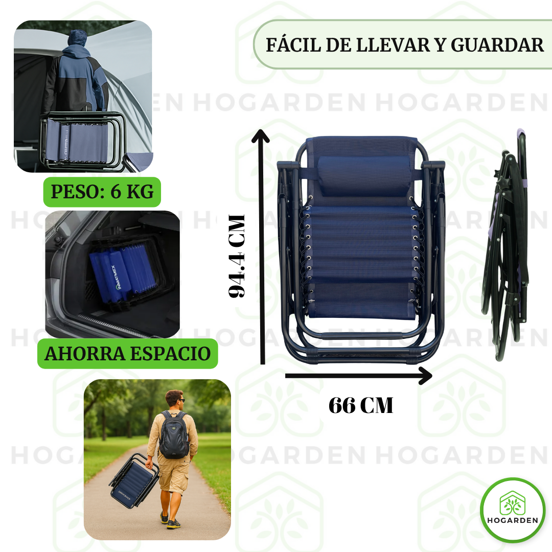 Silla Camastro Gravedad Cero Azul