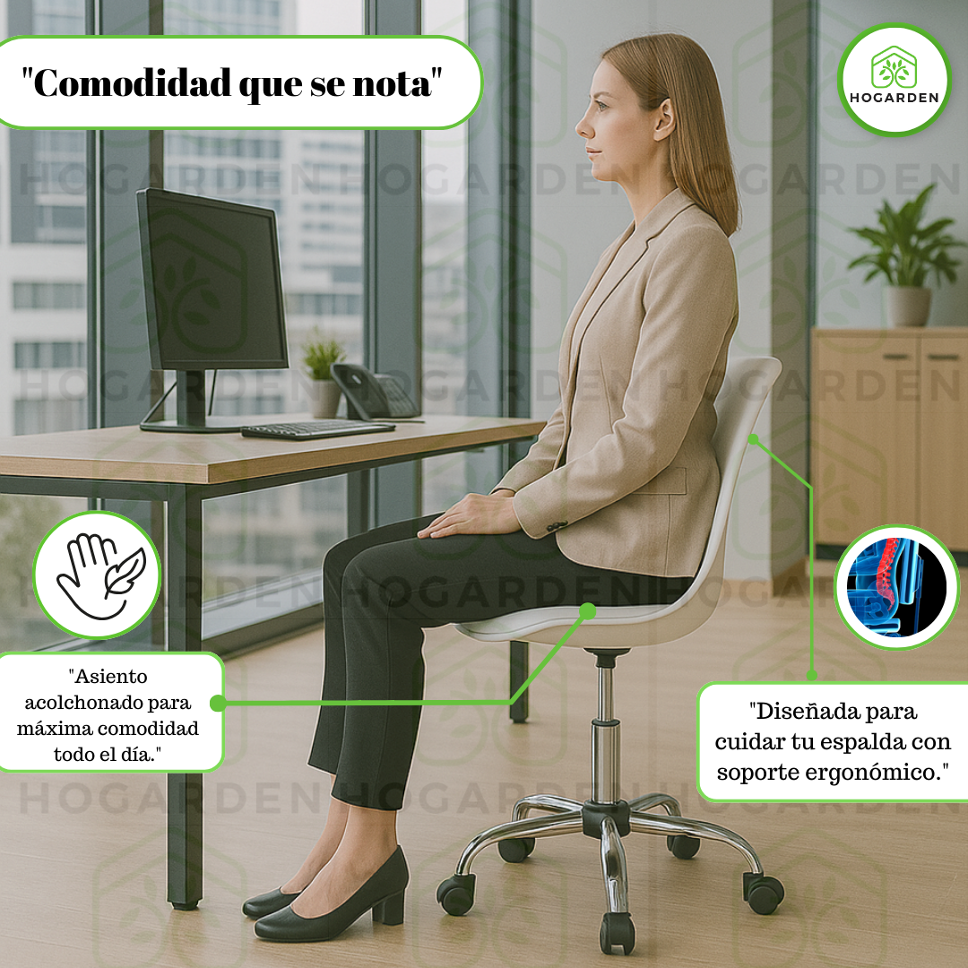 Silla Ejecutiva Eames Con Ruedas Blanca