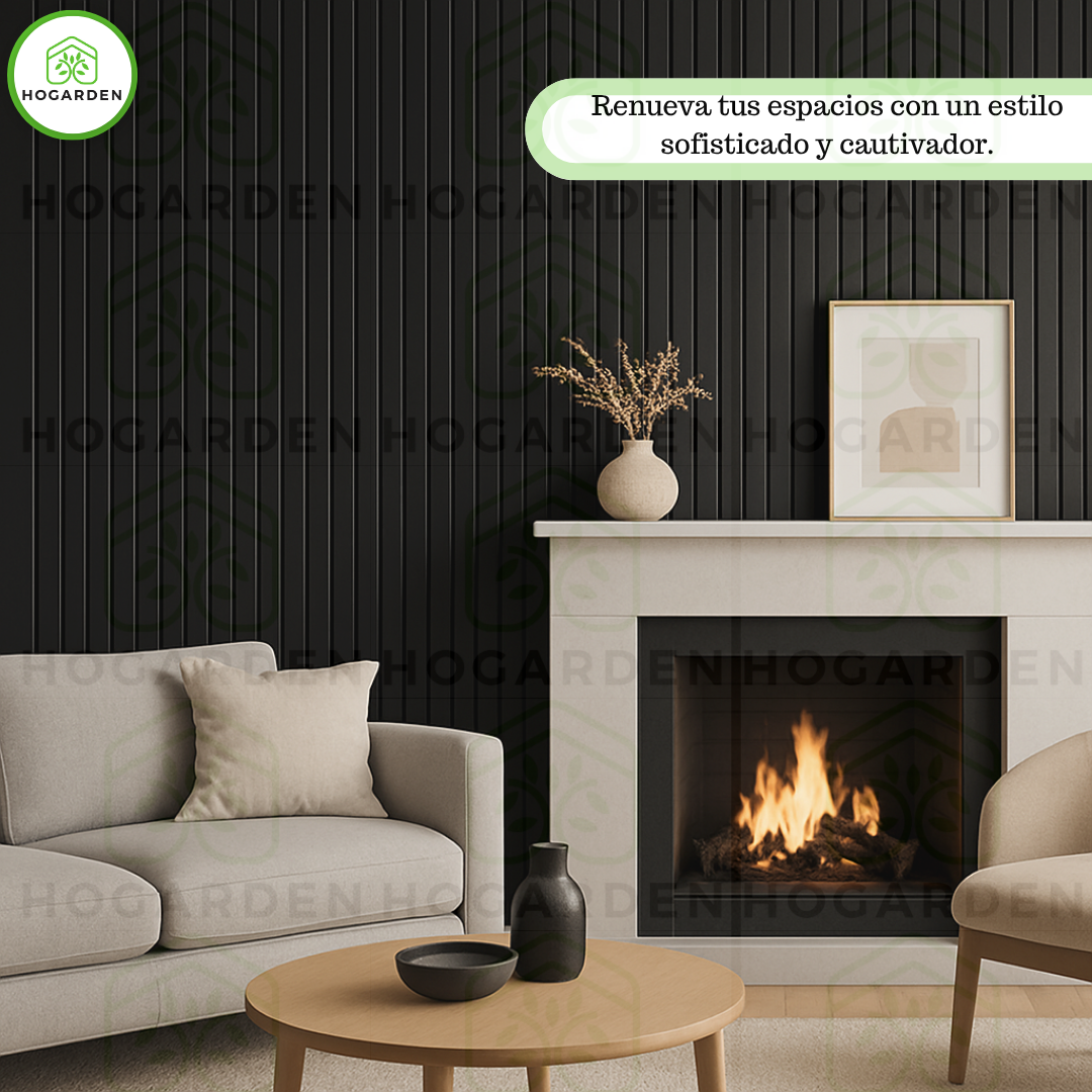 Panel Decorativos WPC Negro 1 m x 16 cm 12 Pzs