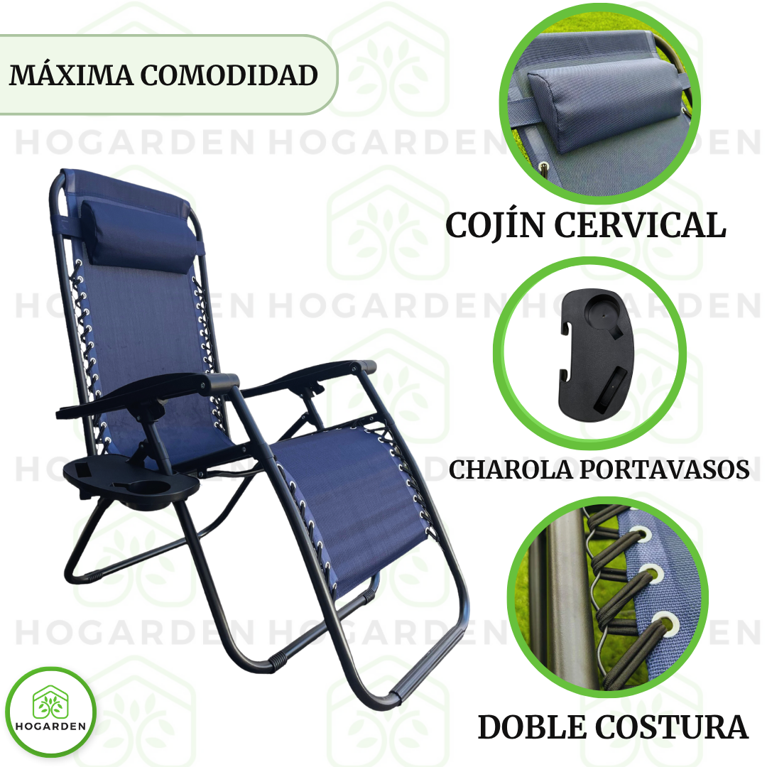 Silla Camastro Gravedad Cero Azul