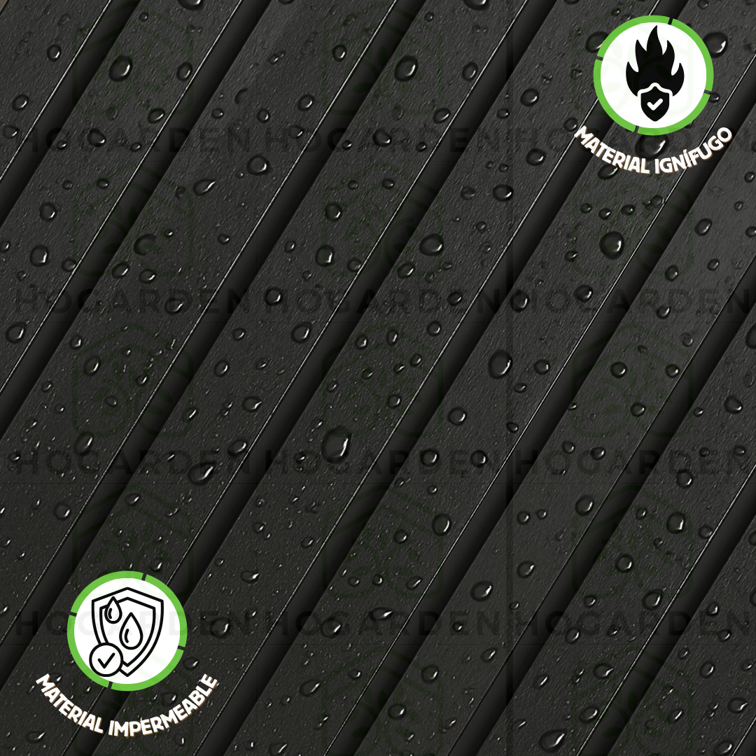 Panel Decorativos WPC Negro 1 m x 16 cm 12 Pzs