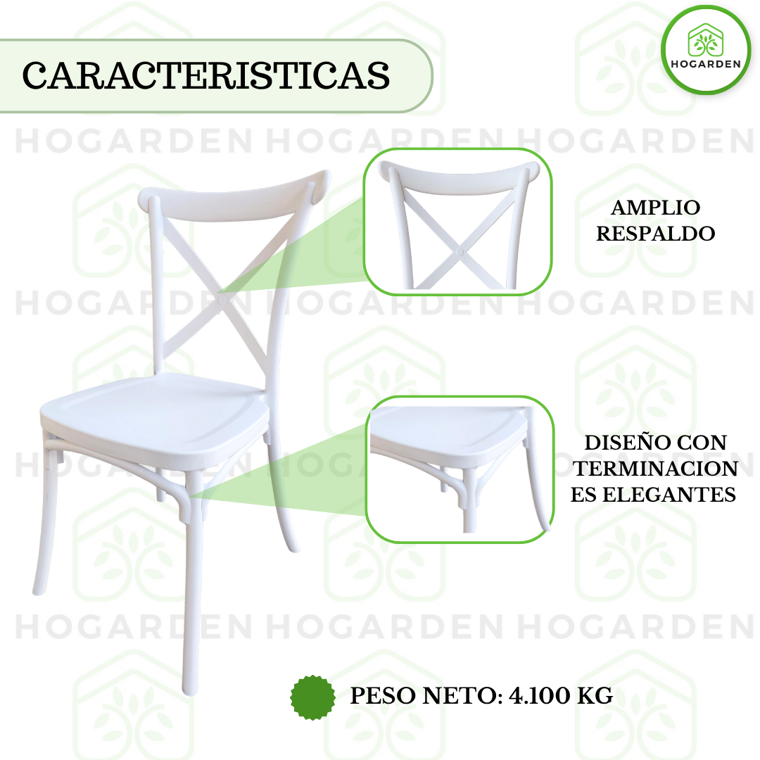 Silla Crossback Blanco Para Eventos