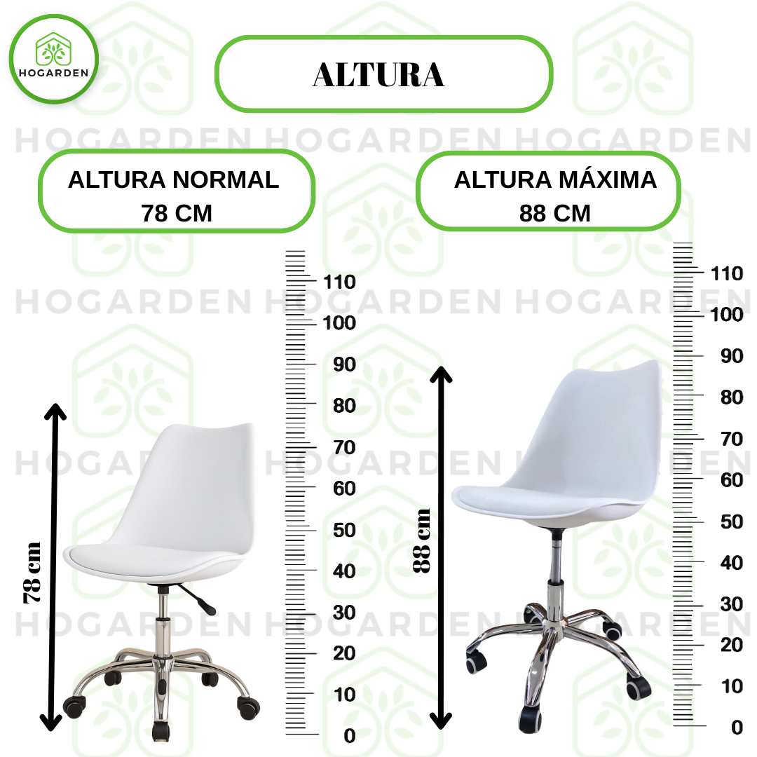 Silla Ejecutiva Eames Con Ruedas Blanca
