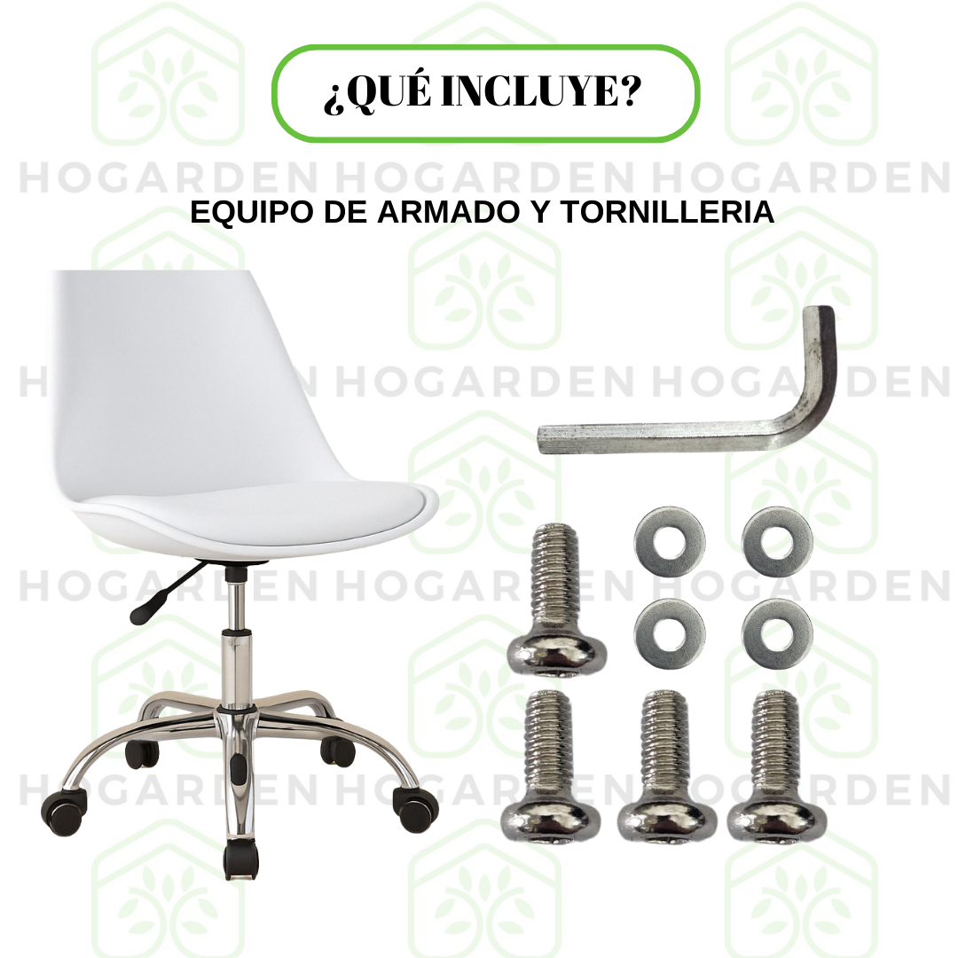 Silla Ejecutiva Eames Con Ruedas Blanca