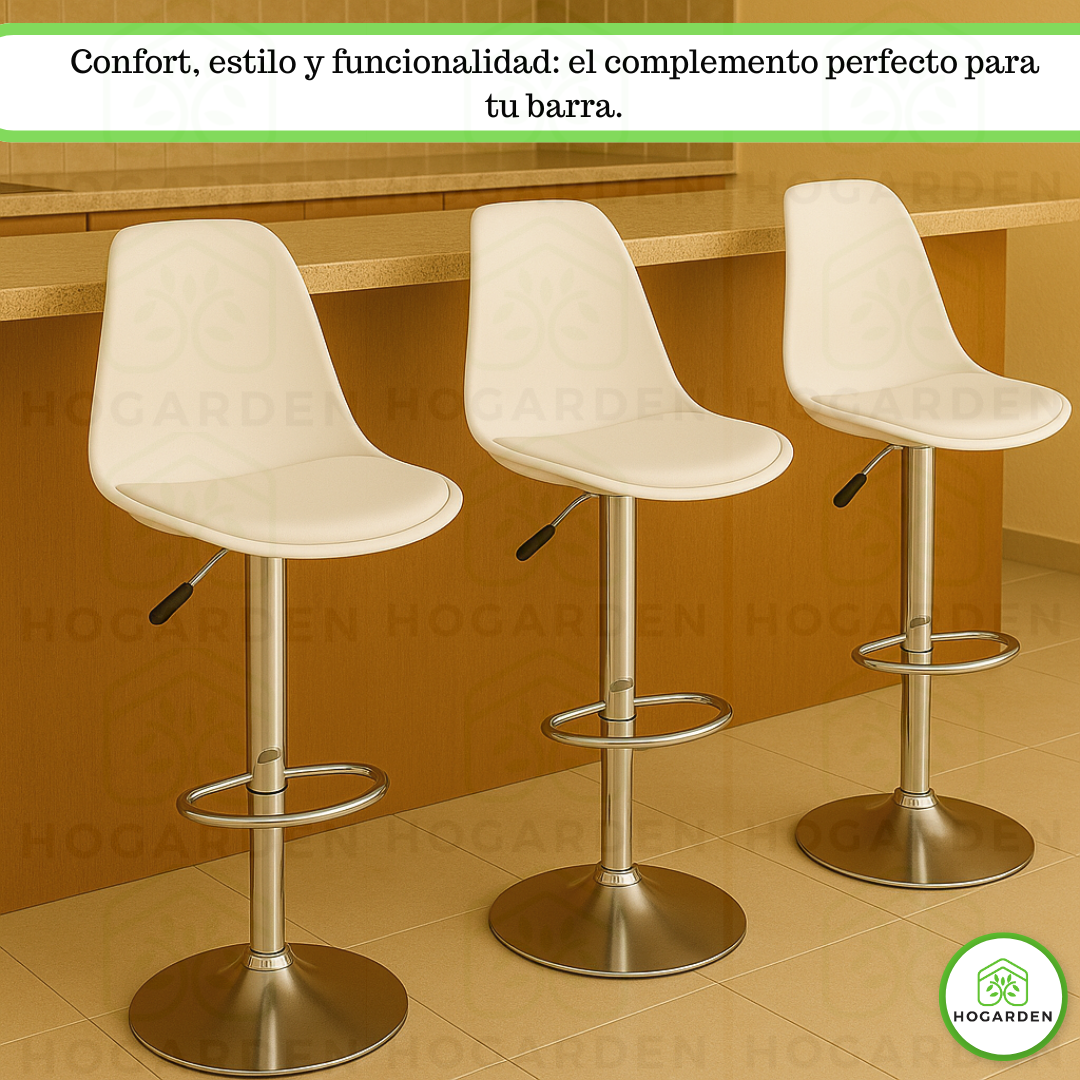 Banco Blanco Alto Eames Para Barra Y Cocina