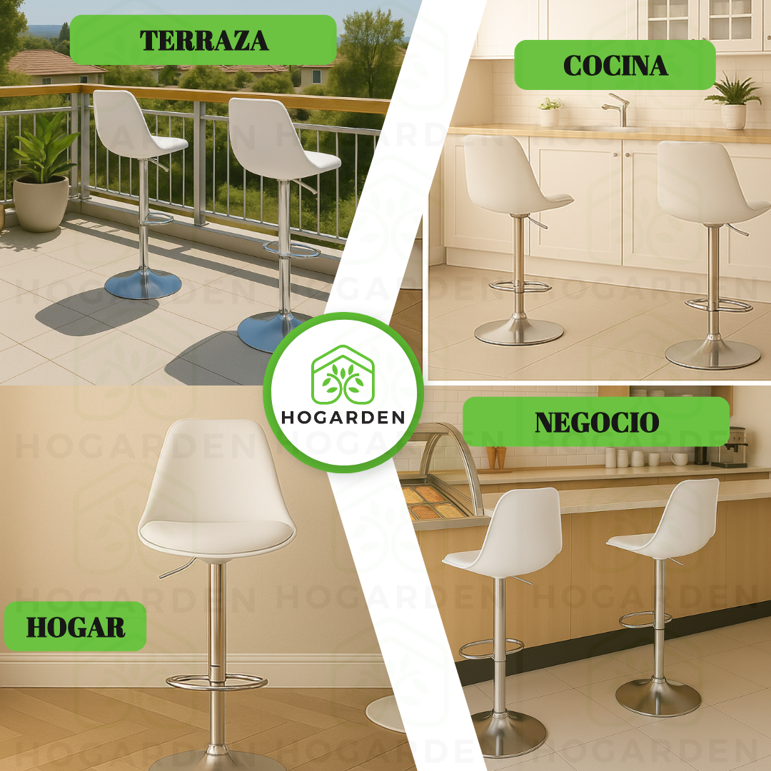 Banco de barra alto eames color blanco 1 pz.