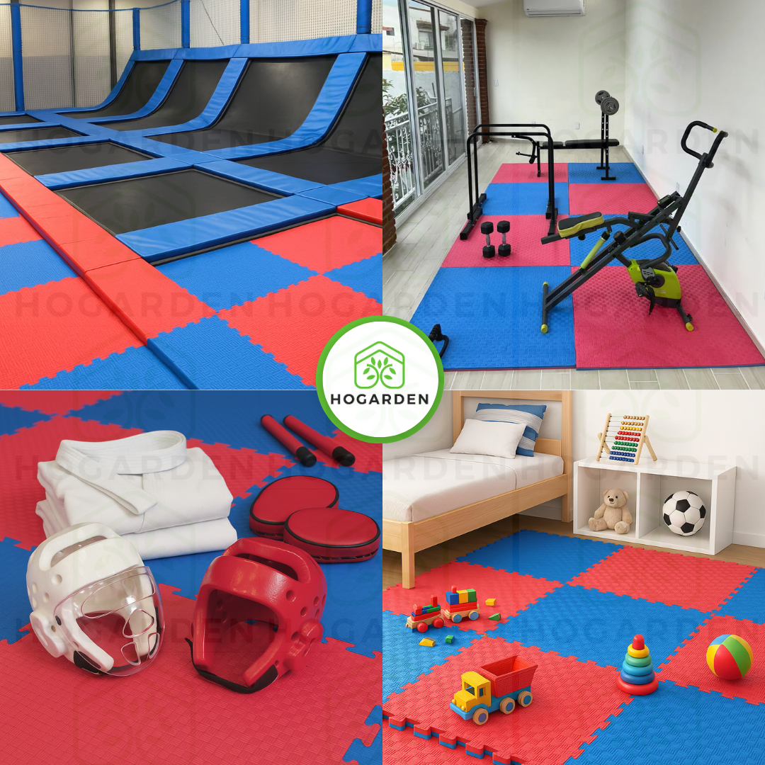 Tatami Piso Artes Marciales Rojo Con Azul