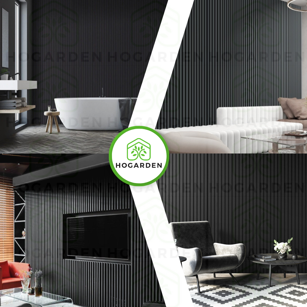 Panel Decorativos WPC Negro 1 m x 16 cm 12 Pzs