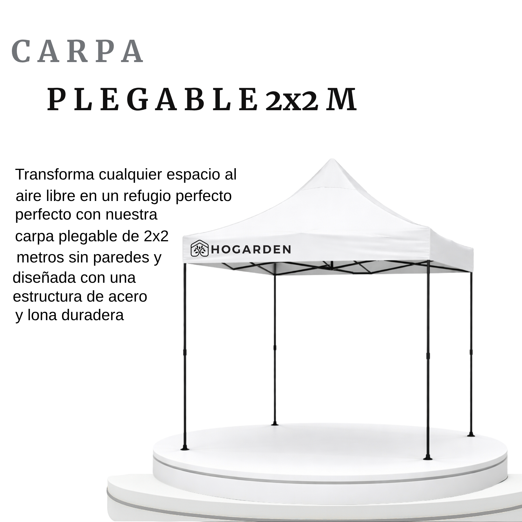 Carpa Plegable Blanca 2x2 M