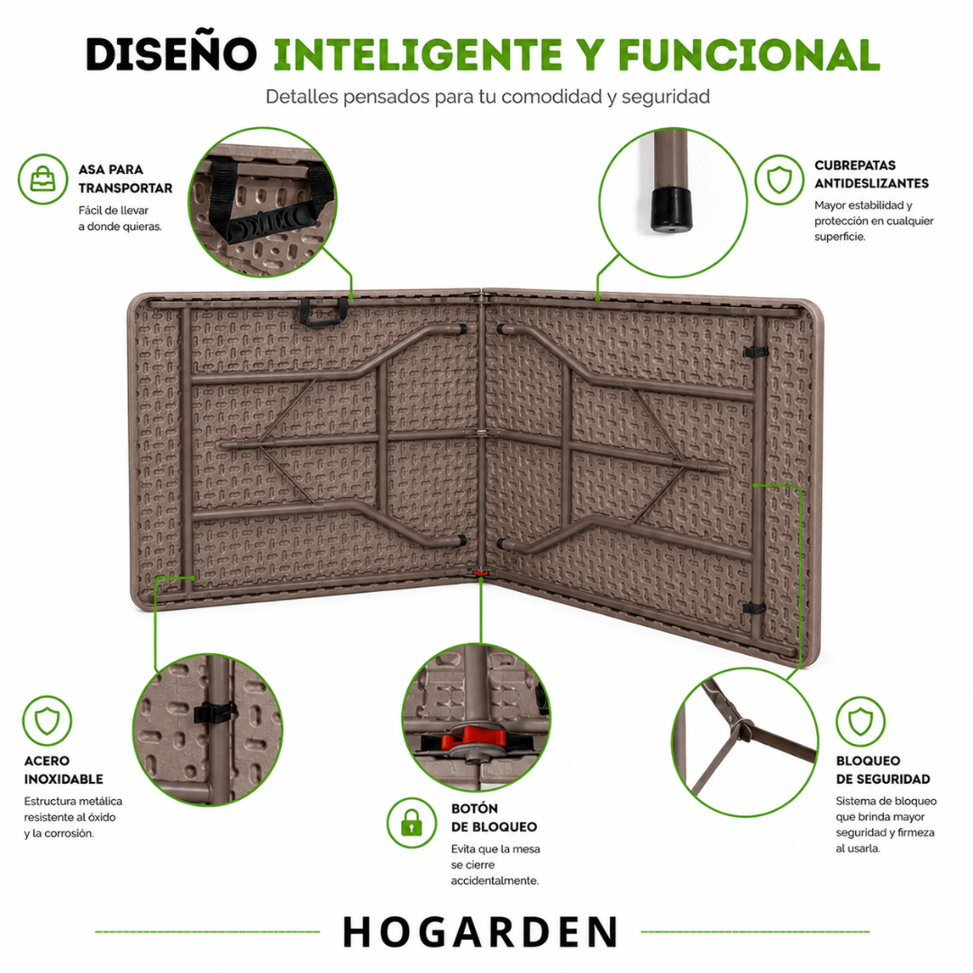 Mesa Plegable Café 1.80 M