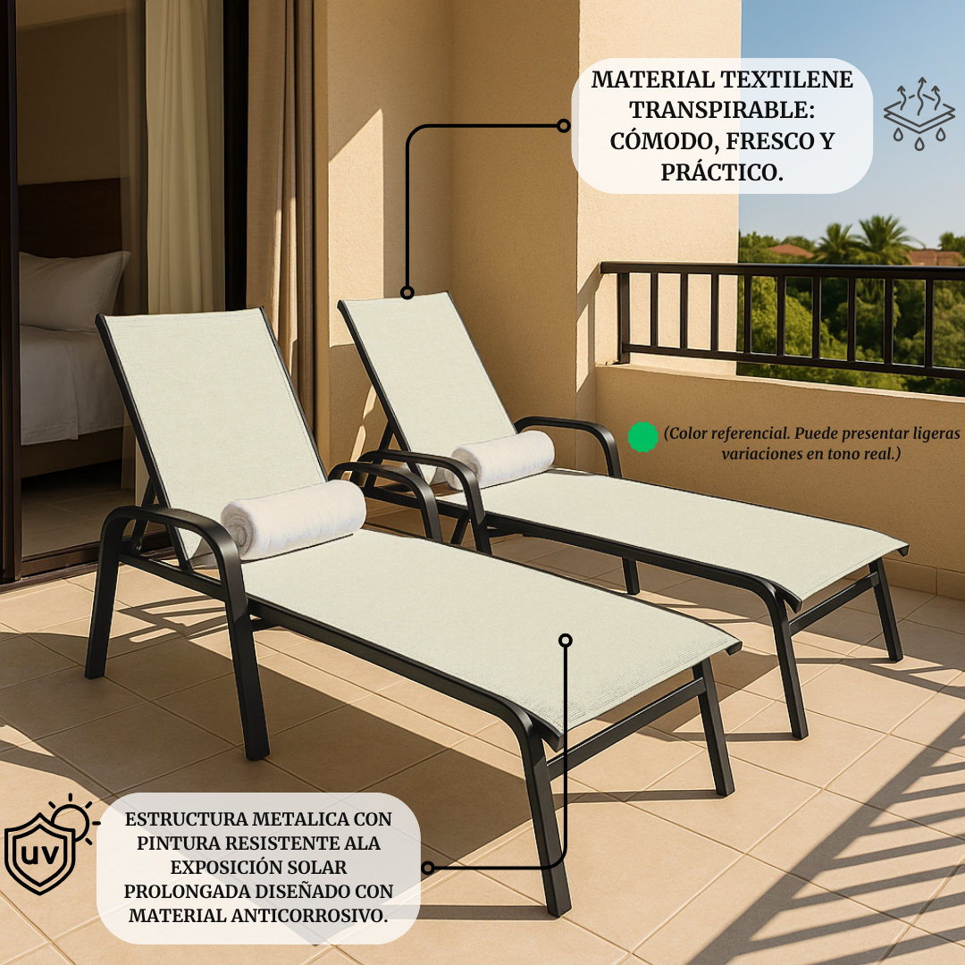 Camastro Metálico Beige