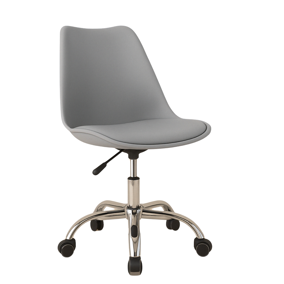 Silla Ejecutiva Eames Con Ruedas Gris