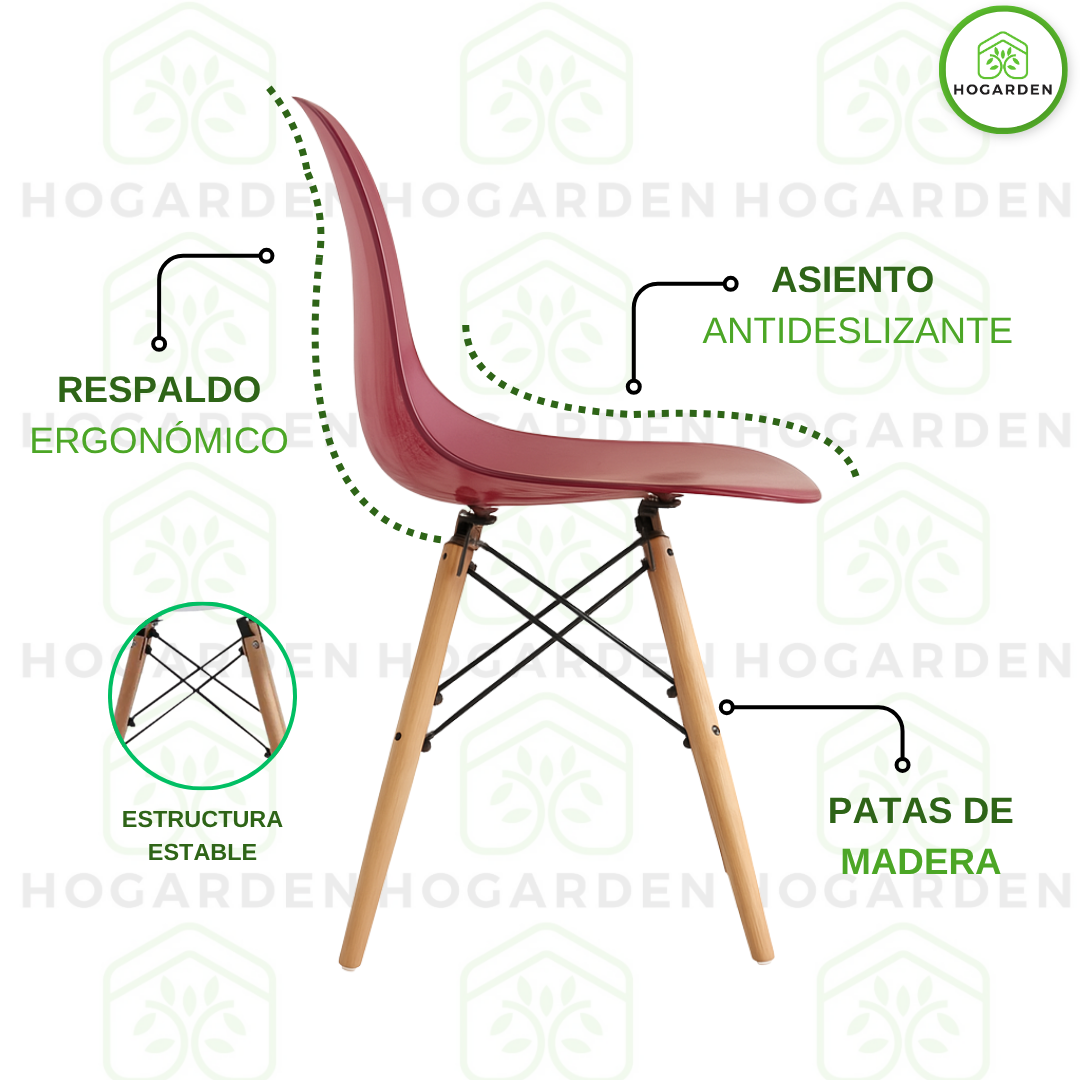 Silla Eames Transparente Rosa