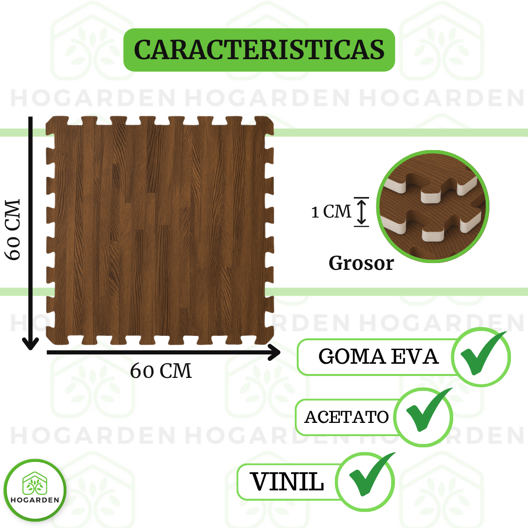 Piso Eva Tipo Madera Chocolate 1.0cm