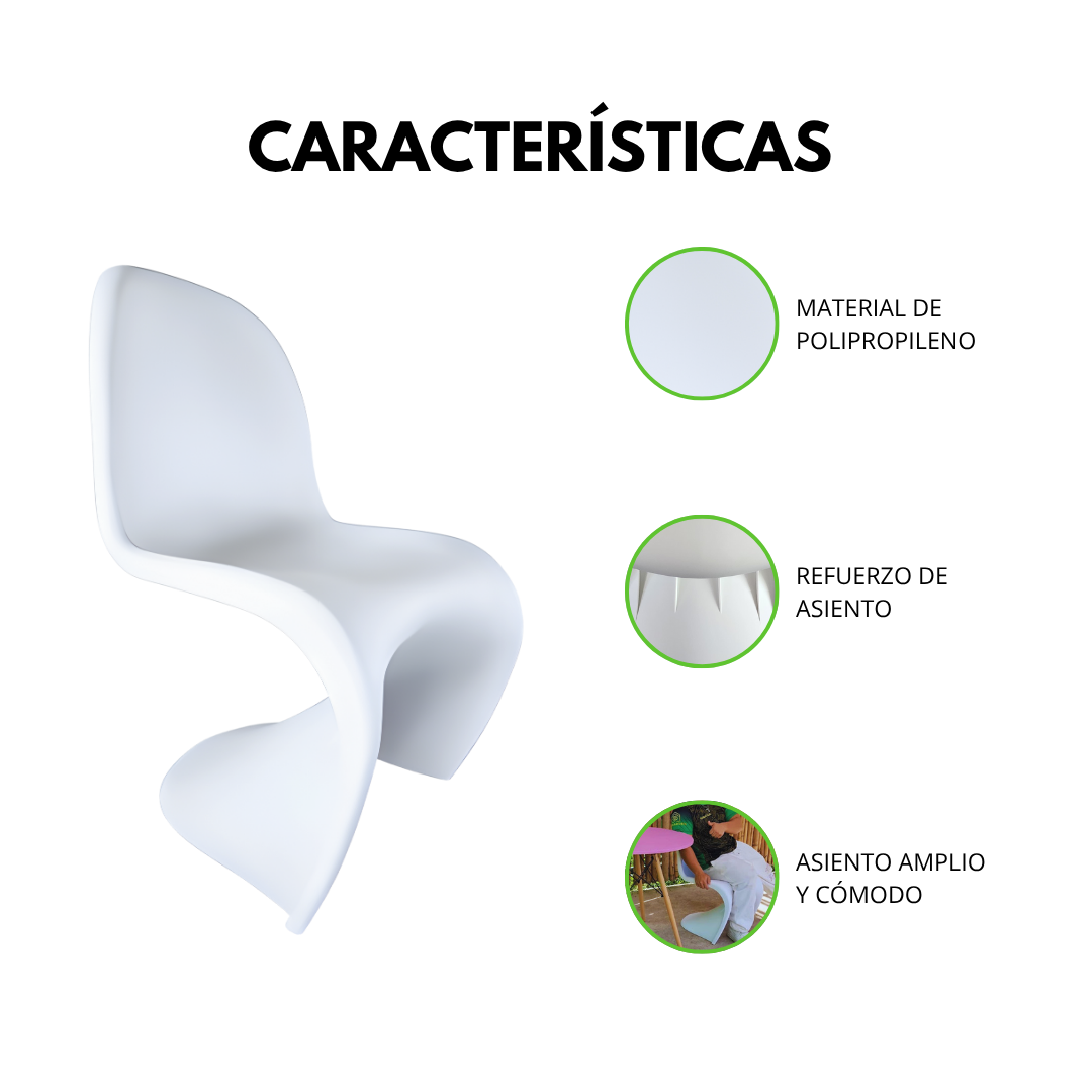 Silla Moderna Estilo Panton Blanco
