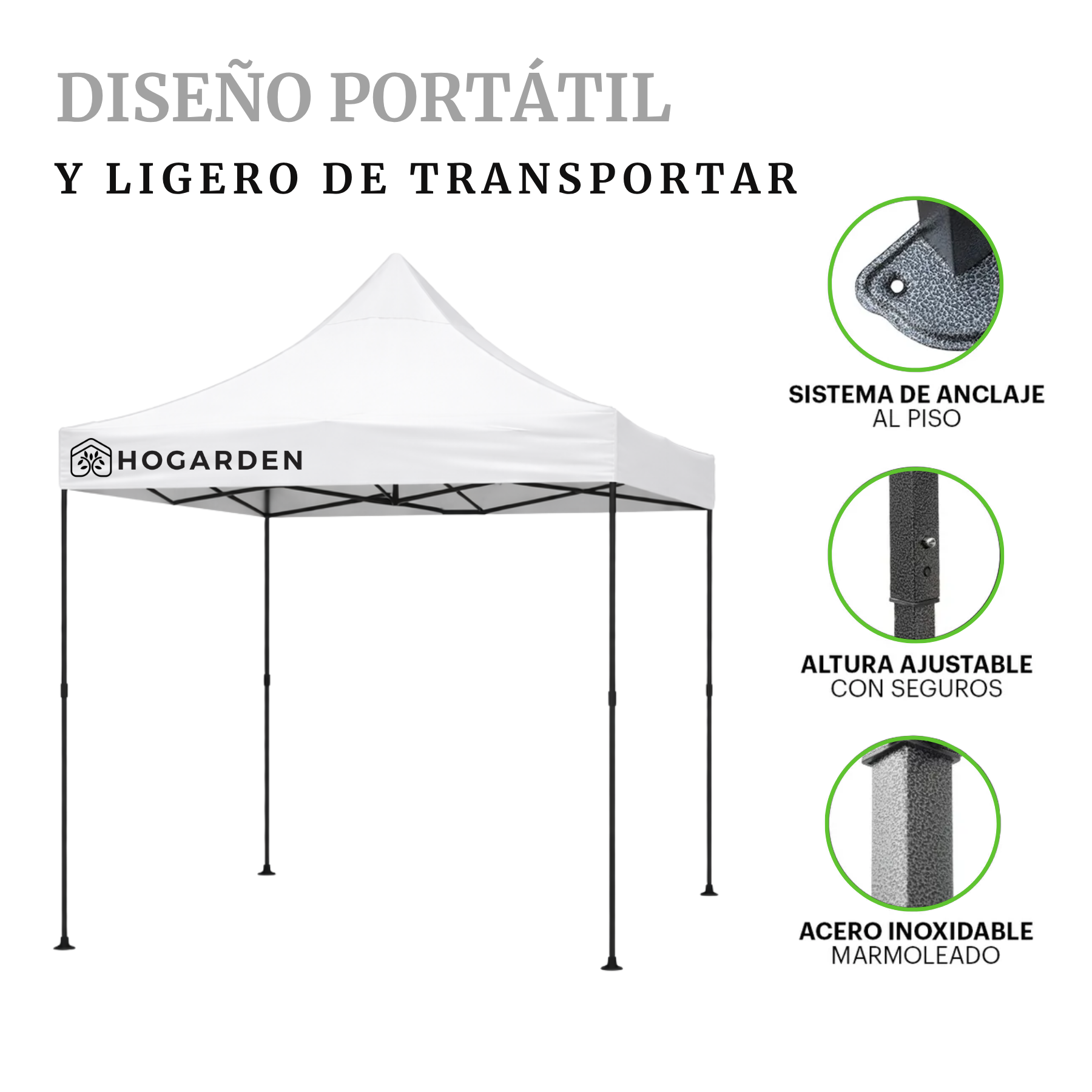 Carpa Plegable Blanca 2x2 M