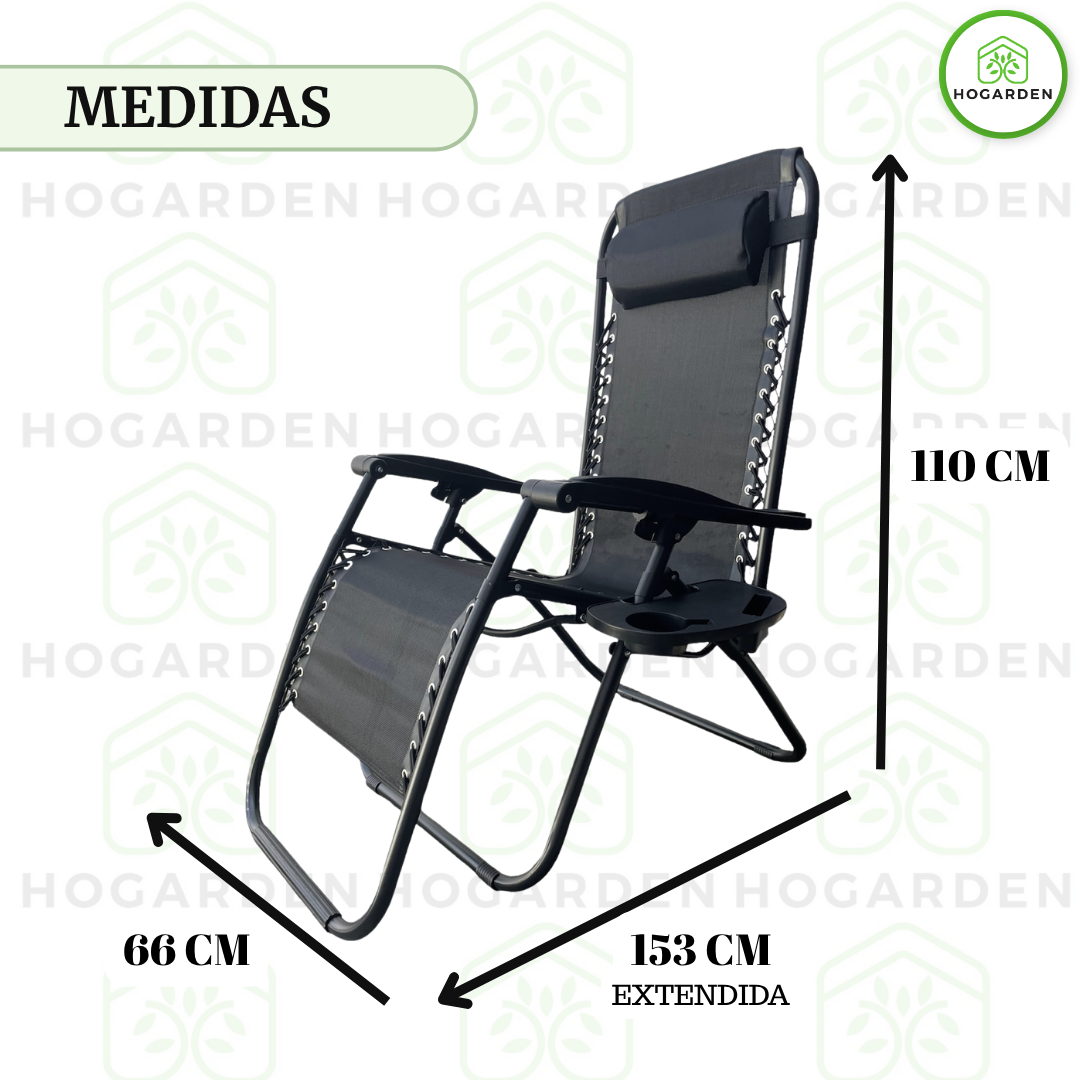 Silla Camastro Gravedad Cero Negro