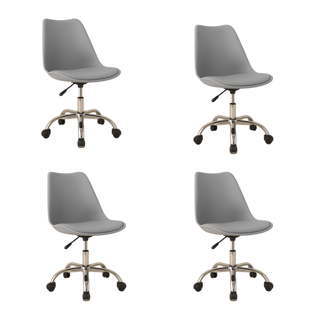 Silla Ejecutiva Eames Con Ruedas Gris